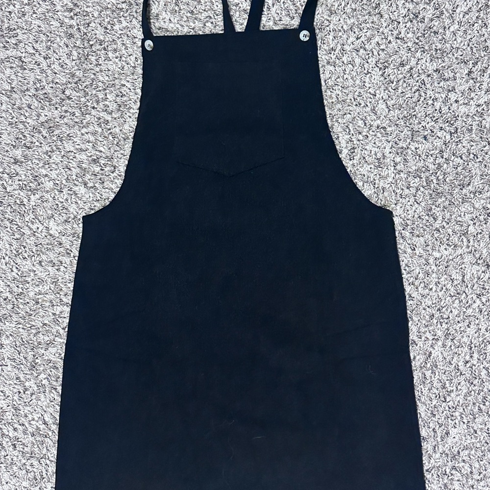 Black Corduroy Pinafore Dress